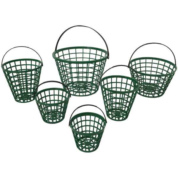 Range Baskets Plastic Deluxe (Green Basket with Black Handle