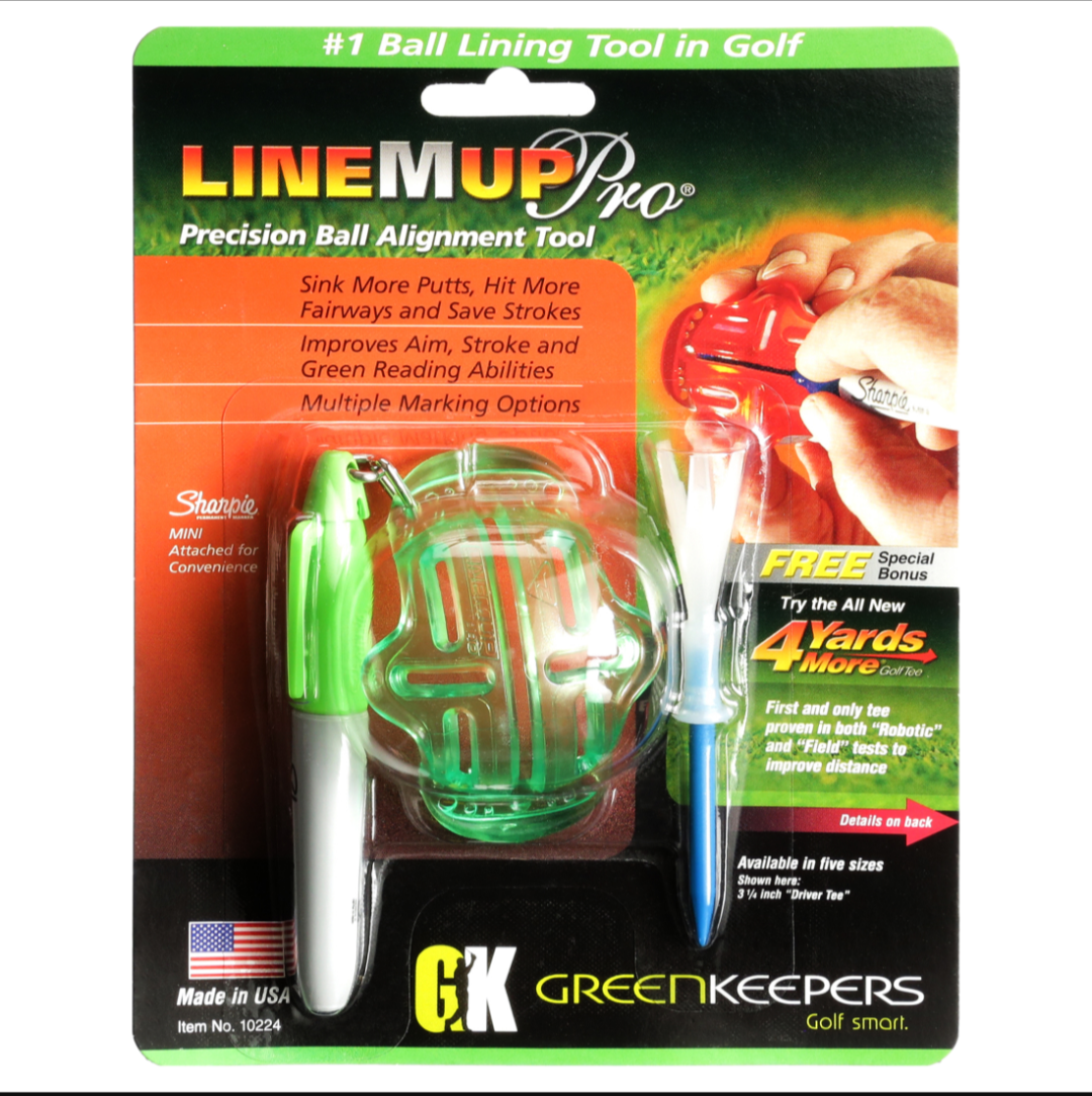 Golf Ball Marking Tool (LineMeUp Pro tool blister pack with pen and te